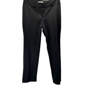 Chicos Women's Pants Size 1.5 10 Ponte Knit Zipper Dark Gray Belt Loops Straight